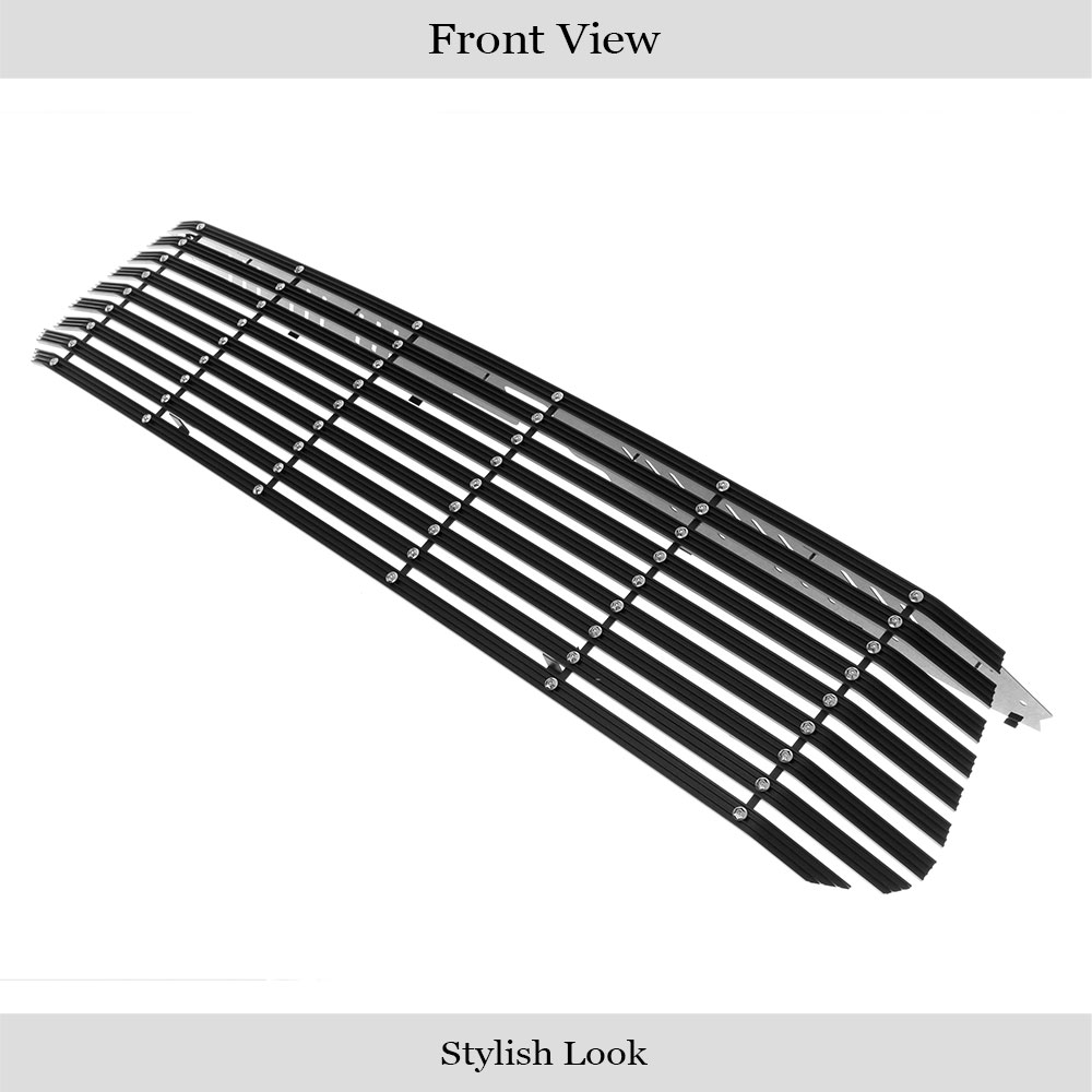 2014-2017 Toyota Tundra Not fit with front sensor behind logo MAIN UPPER Black Rugged Billet Grille