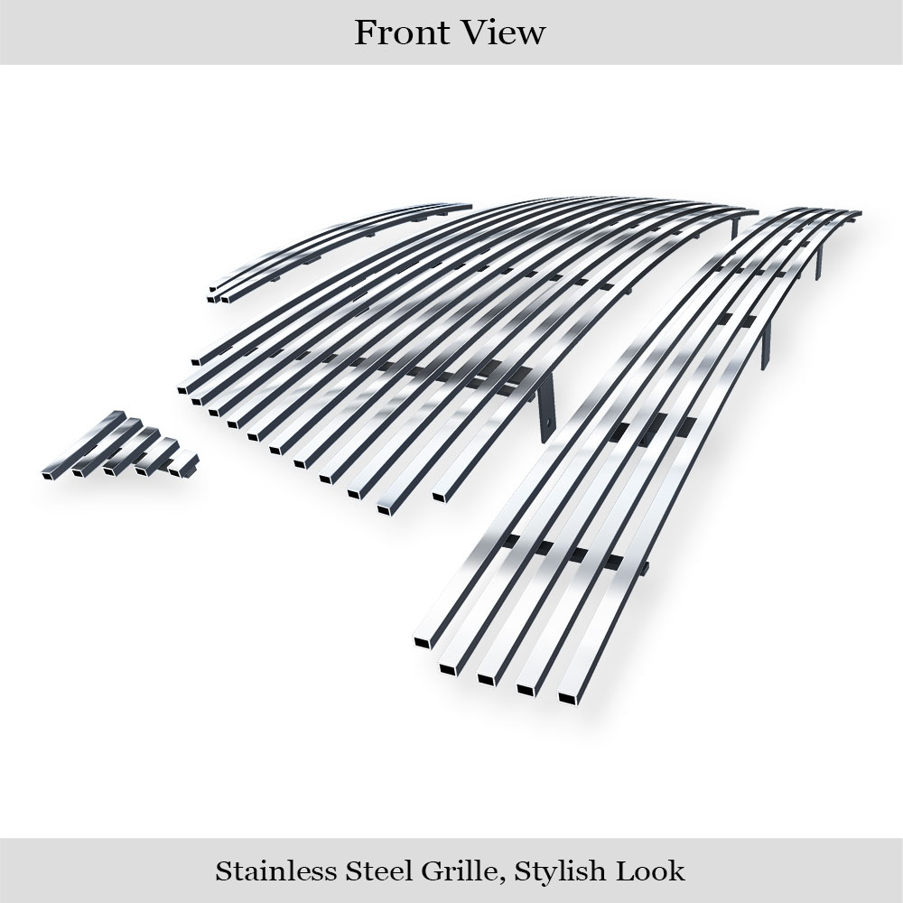 2005-2010 Toyota Tacoma TRD Sport Main Upper + Lower Bumper + Hood Scoop Stainless Steel Billet Grille