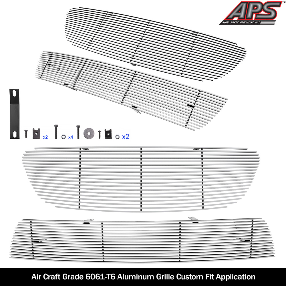2005-2008 Toyota Corolla S/XRS Model Only Main Upper + Lower Bumper Aluminum Billet Grille