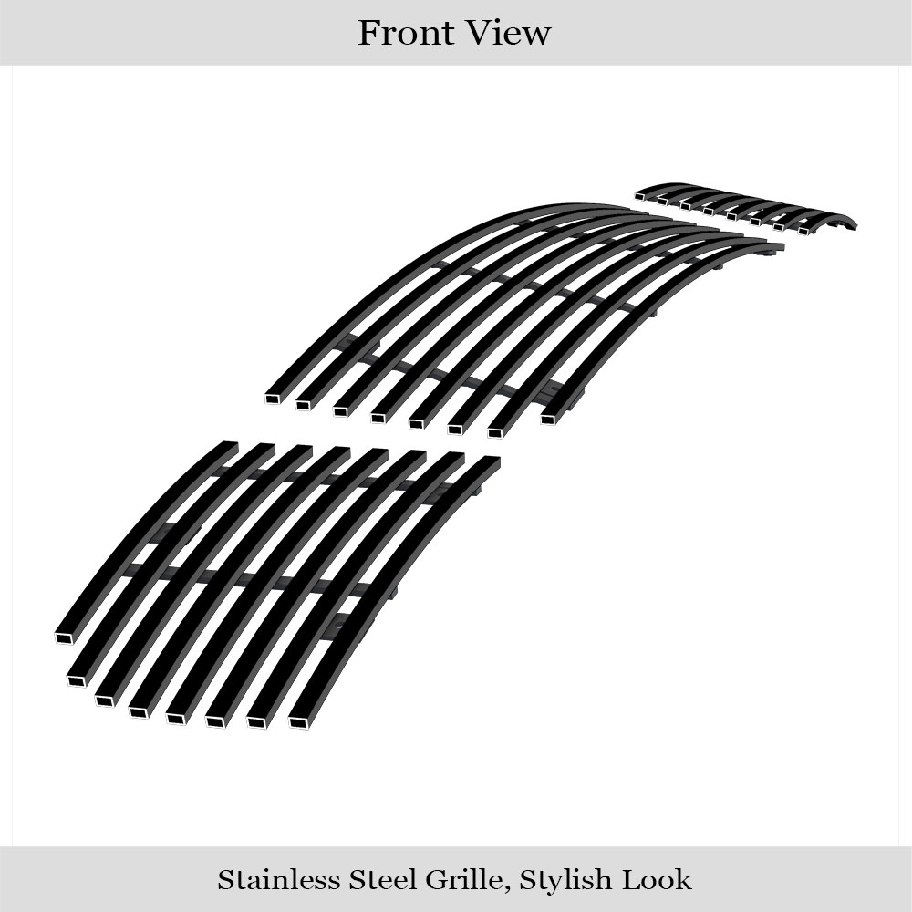 2007-2009 Volkswagen Rabbit Lower Bumper Black Stainless Steel Billet Grille