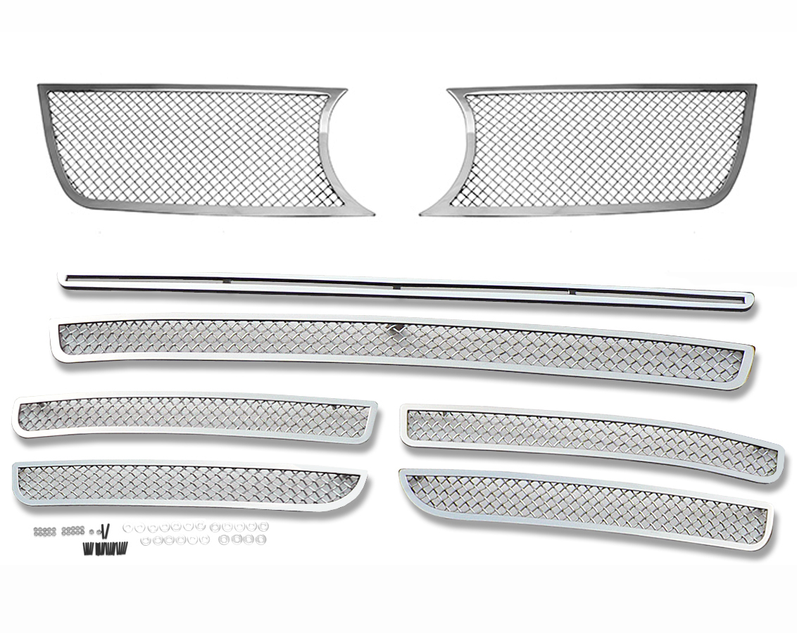 2003-2007 Volkswagen Touareg Main Upper + Lower Bumper Wire Mesh Grille