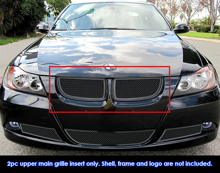 2006-2007 BMW 325I /2006-2007 BMW 330I Main Upper Black Wire Mesh Grille