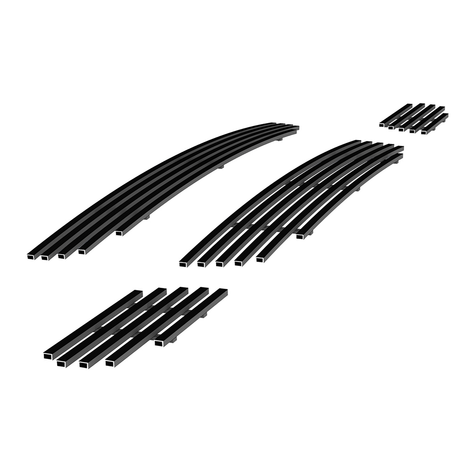 2008-2012 Smart Fortwo Main Upper + Lower Bumper Black Stainless Steel Billet Grille