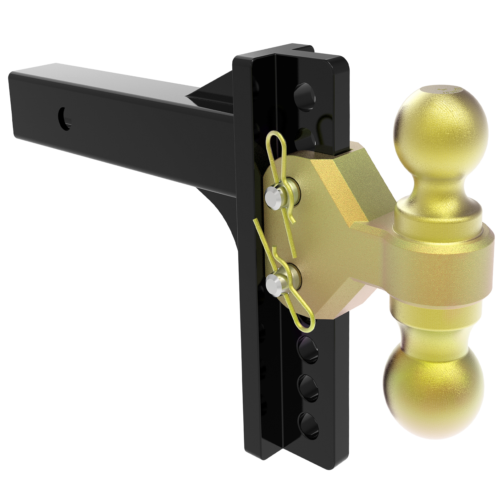 Universal Class 3 Adjustable Ball Mount With a 2" and 2-5/16" Ball; Come With Pin; 6-inch Drop to 5-1/4-Inch Rise; Capacity: 2" Ball 10000 LBS; 2-5/16" Ball 14000 LBS Rear Ball Mount Class 3