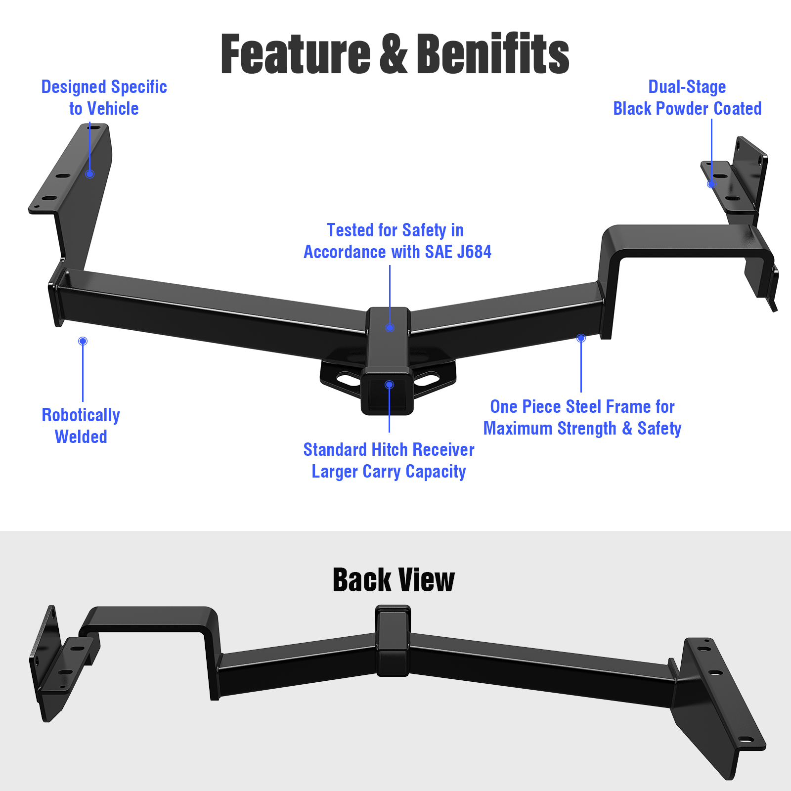 2008-2013 Toyota Highlander Rear Hitch Class 3