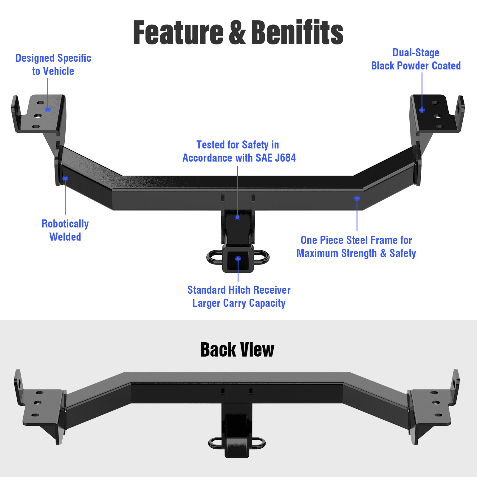 2014-2015 Jeep Cherokee (Latitude/Limited/Sport/Trailhawk)2016 Jeep Cherokee(Trailhawk/Sport/Overland/Limited/Latitude/75th Anniversary)2017-2018 Jeep Cherokee (Latitude/Limited/Sport/Trailhawk/Overland) Rear Hitch Class 3