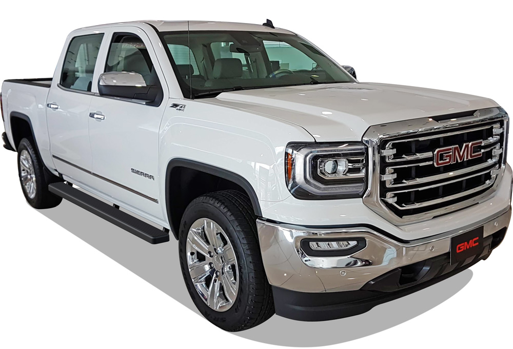 2007-2018 Chevy/GMC Silverado/Sierra 1500 Crew Cab 2007-2019 Chevy/GMC Silverado/Sierra 2500 HD/3500 HD Crew Cab (Incl. Diesel Models With DEF Tanks) Not for 2007 Classic Model Both Sides iStep 5 Inch Stainless Steel