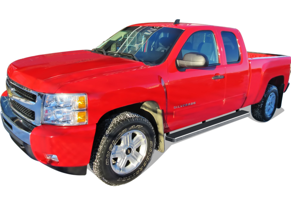 1999-2013 Chevy Silverado/ GMC Sierra 1500/2500 Extended Cab 2001-2014 Chevy Silverado/ GMC Sierra 2500HD/3500 Extended Cab  (Excl. C/K Classic Body Style & S.S. Models) Both Sides iStep 5 Inch Stainless Steel