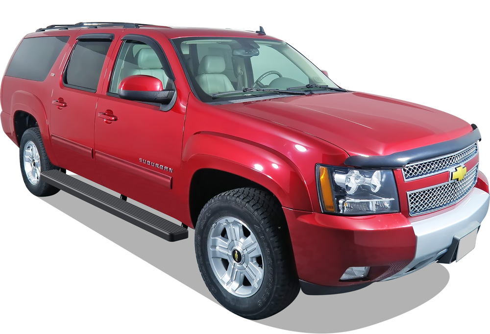 2000-2020 Chevy Suburban 1500 (Excl. 2002-2006 Z71 & 2000-2006 with cladding and tube steps ) 2000-2020 GMC Yukon XL 1500 (Excl. 2002-2006 Z71 & 2000-2006 Denali with body cladding) 2002-2013 Chevy Avalanche 1500 (Incl. 2002-2006 with lower body cladding)