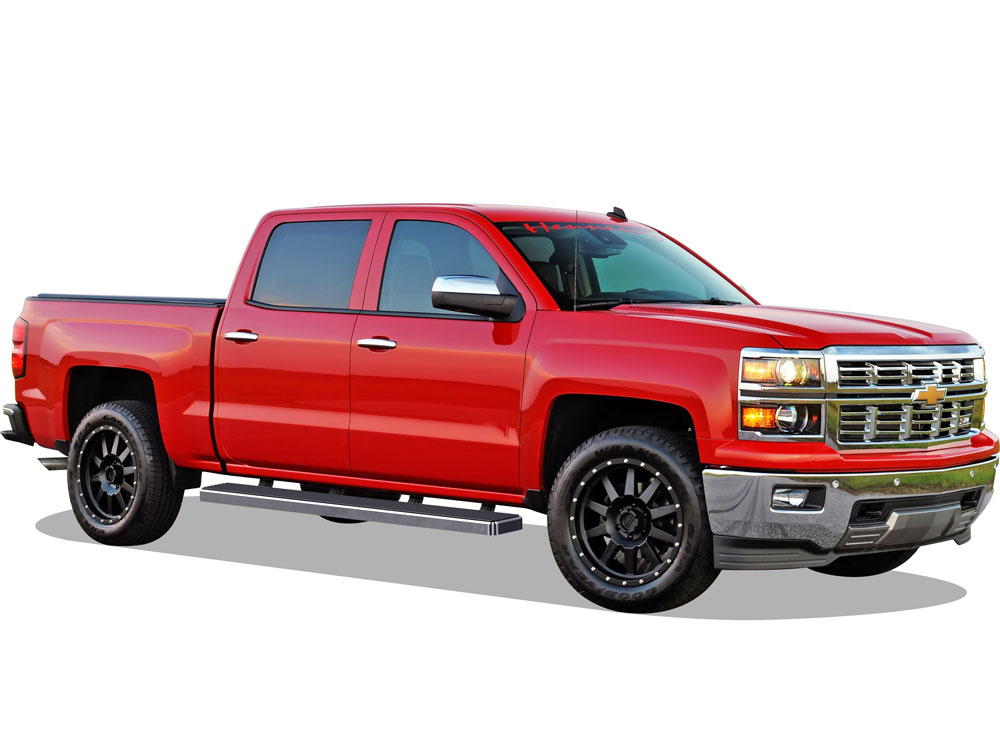 2007-2018 Chevy/GMC Silverado/Sierra 1500 Crew Cab 2007-2019 Chevy/GMC Silverado/Sierra 2500 HD/3500 HD Crew Cab (Incl. Diesel Models With DEF Tanks) Not for 2007 Classic Model Both Sides iStep 6 Inch Stainless Steel