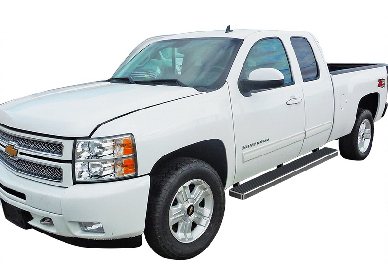 1999-2013 Chevy Silverado/ GMC Sierra 1500/2500 Extended Cab 2001-2014 Chevy Silverado/ GMC Sierra 2500HD/3500 Extended Cab  (Excl. C/K Classic Body Style & S.S. Models) Both Sides iStep 6 Inch Stainless Steel