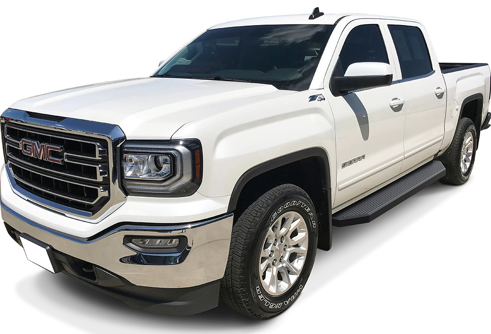 2007-2018 Chevy Silverado/ GMC Sierra 1500 Crew Cab 2007-2019 Chevy Silverado/ GMC Sierra 2500 HD/3500 HD Crew Cab (Incl. Diesel Models With DEF Tanks Not for 2007 Classic Model) Both Sides Running Board-H Series