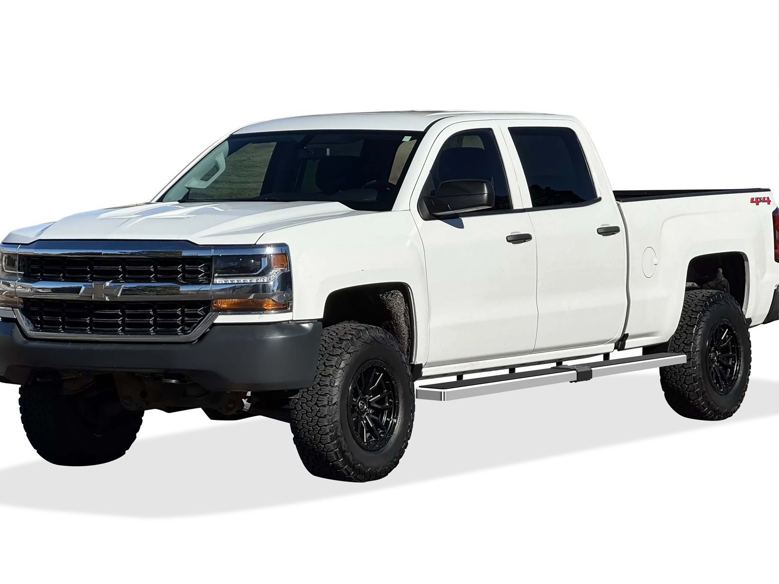 2007-2018 Chevy/GMC Silverado/Sierra 1500 Crew Cab 6.5 ft Bed 2007-2019 Chevy/GMC Silverado/Sierra 2500 HD/3500 HD Crew Cab 6.5 ft Bed (Incl. Diesel Models With DEF Tanks) Not for 2007 Classic Model 6.5 ft Bed Both Sides iStep W2W 6 Inch Stainless Steel