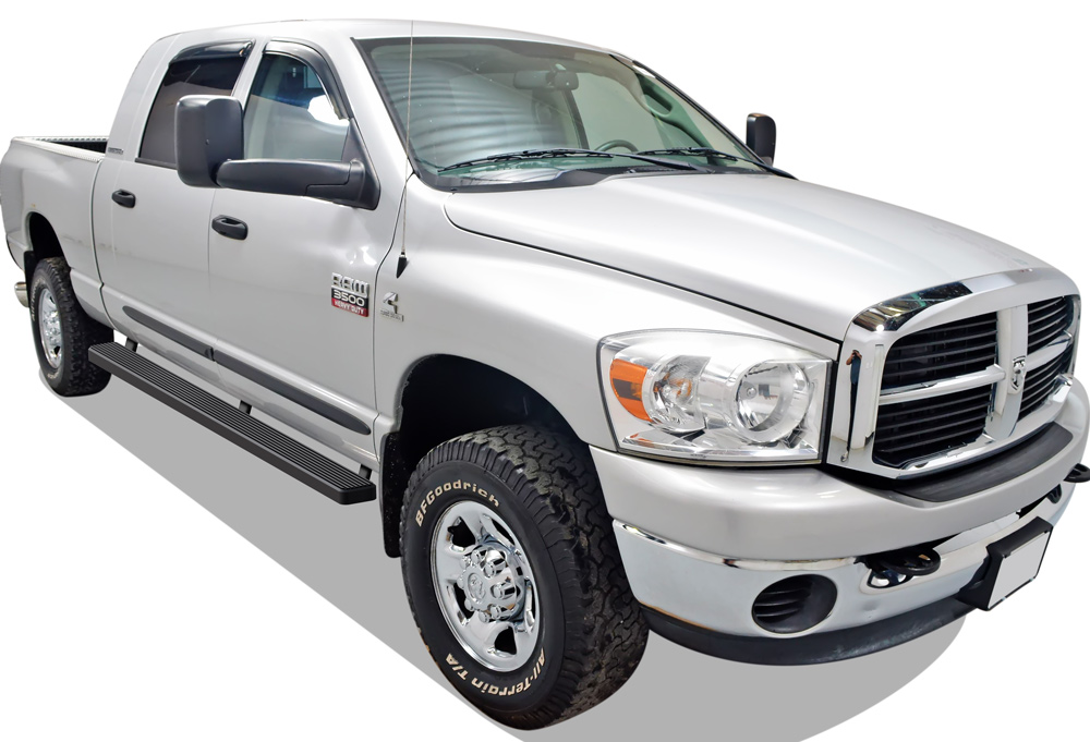 2009-2018 Dodge RAM 1500 Crew Cab (Incl. 2019-2024 RAM 1500 Classic) 2010-2026 Dodge RAM 2500/3500/4500/5500 Crew Cab (Excl. Chassis Cab Diesel Models) Both Sides iStep 5 Inch Stainless Steel