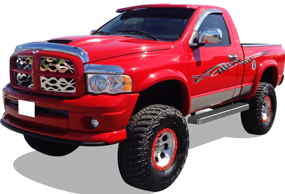 2002-2008 Dodge RAM 1500 Regular Cab 2003-2009 Dodge RAM 2500/3500 Regular Cab (Excl. Daytona; Rumble Bee and SRT-10 Models) Both Sides iStep 5 Inch Stainless Steel