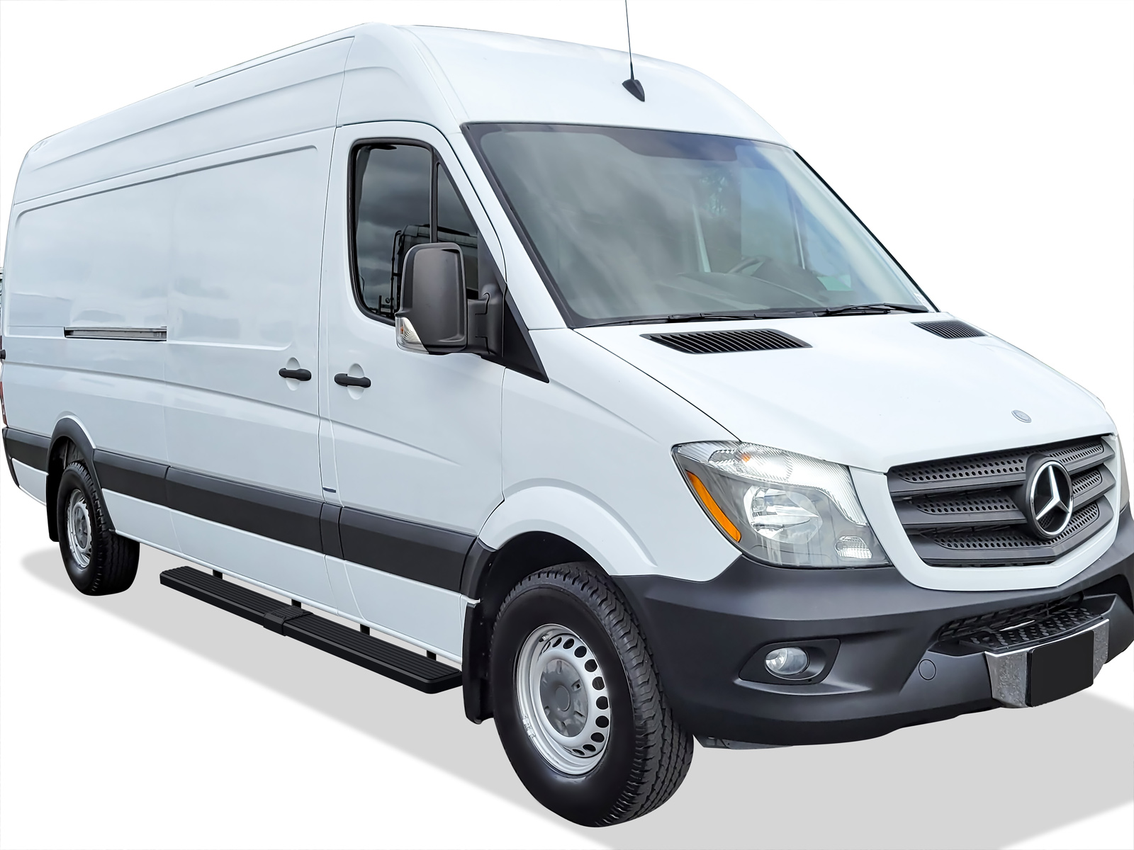 2007-2009 Dodge Sprinter 2007-2009 Freightliner Sprinter 2010-2026 Mercedes-Benz Sprinter (Full Size) Excl. Passenger Van With Rear A/C and 2015 4X4 For 3-Door Models Only Both Sides iStep 6 Inch Stainless Steel Van Stainless Steel