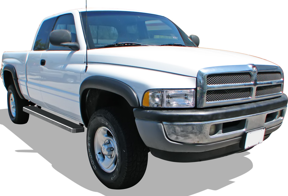 1994-2001 Dodge RAM 1500 Club Cab 1994-2002 Dodge RAM 2500/3500 Club Cab 1998-2001 Dodge RAM 1500 Quad Cab (Excl. 02 Body Style Sold in 2001) 1998-2002 Dodge RAM 2500/3500 Quad Cab Both Sides iStep 6 Inch Stainless Steel