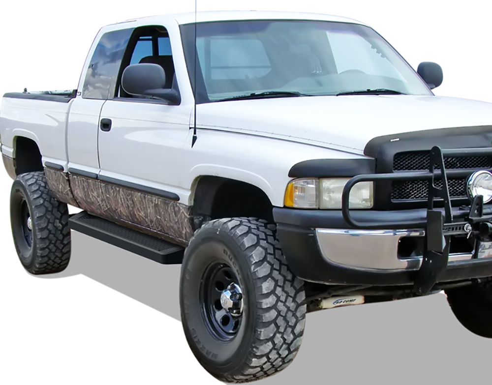 1994-2001 Dodge RAM 1500 Club Cab 1994-2002 Dodge RAM 2500/3500 Club Cab 1998-2001 Dodge RAM 1500 Quad Cab (Excl. 2002 Body Style Sold in 2001) 1998-2002 Dodge RAM 2500/3500 Quad Cab Both Sides iRunning Board