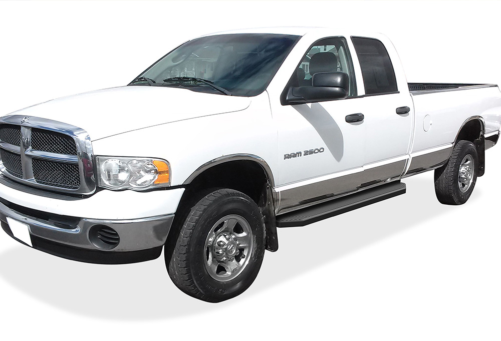 2002-2008 Dodge Ram 1500 Quad Cab 2003-2009 Dodge Ram 2500/3500 Quad Cab (Excl. Daytona; Rumble Bee and SRT-10 Models) Both Sides Running Board-H Series