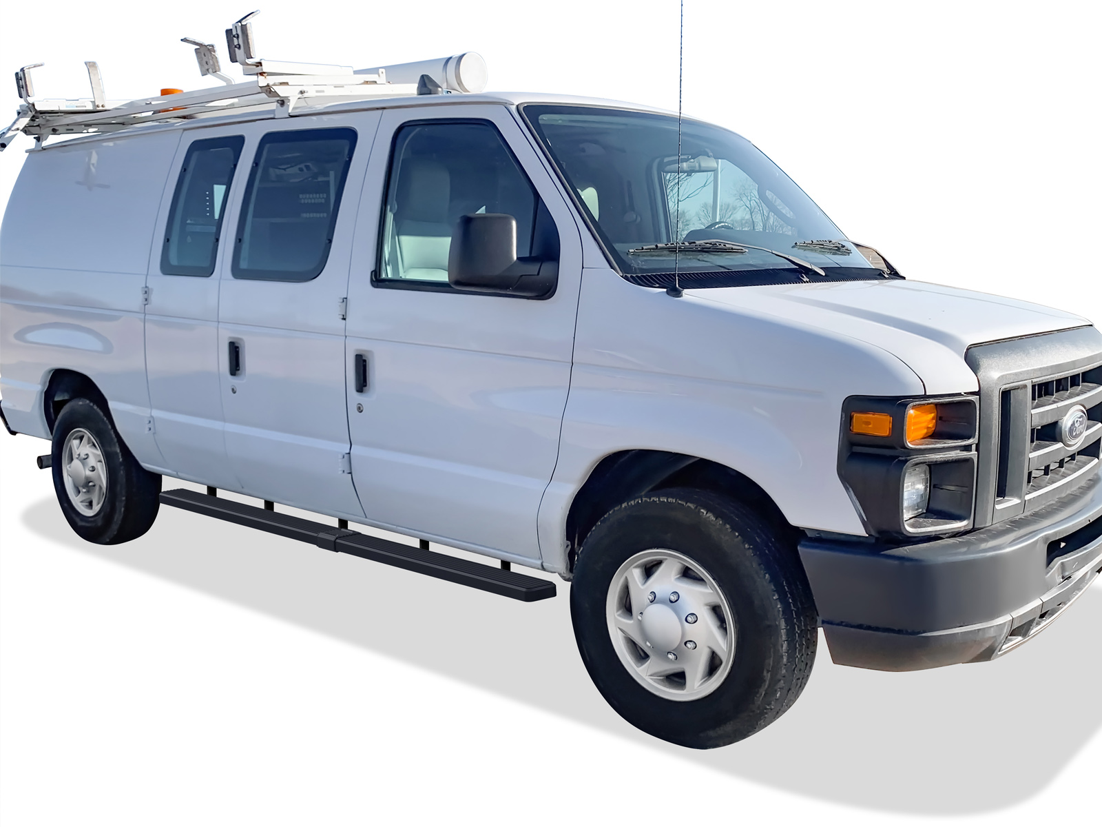 1999-2014 Ford Econoline Van (Full Size) For 3-Door Models Only Both Sides iStep 5 Inch Stainless Steel Van Stainless Steel