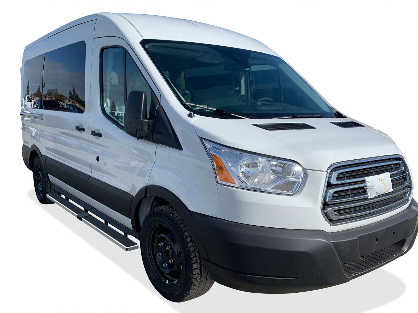 2015-2026 Ford Transit Van (Full Size) Exclude 2022-2026 E-Transit For 3-Door Models Only Both Sides iStep 5 Inch Stainless Steel Van Stainless Steel