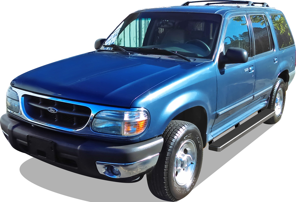 2002-2005 Ford Explorer 4-Door(Minor drilling required on vehicles with rear air and heat. Factory bolt plates must be used.) Both Sides iStep 5 Inch Stainless Steel