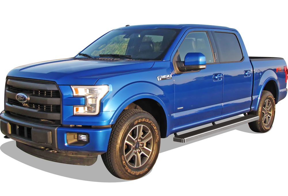 2015-2026 Ford F-150 SuperCrew Cab 2022-2026 Ford F-150 Lightning SuperCrew Cab 2017-2026 Ford F-250/F-350 /F-450/F-550 Super Duty Crew Cab Both Sides iStep 6 Inch Stainless Steel