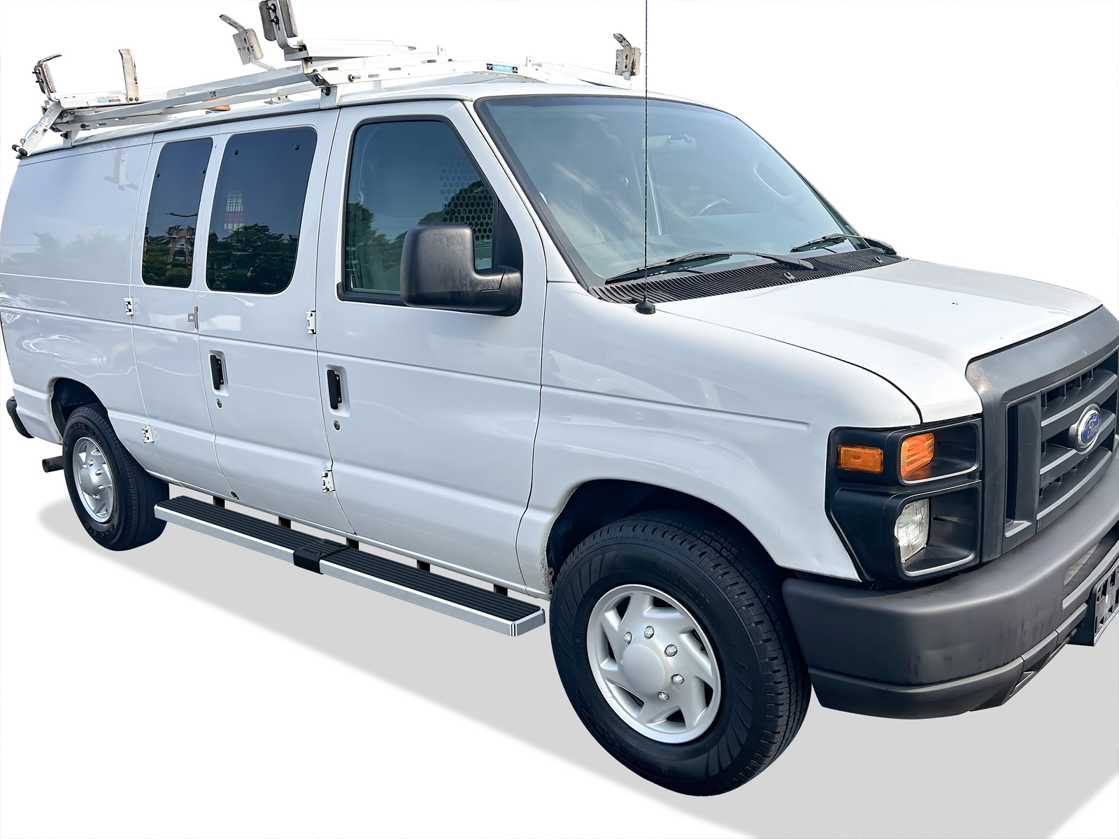 1999-2014 Ford Econoline Van (Full Size) For 3-Door Models Only Both Sides iStep 6 Inch Stainless Steel Van Stainless Steel