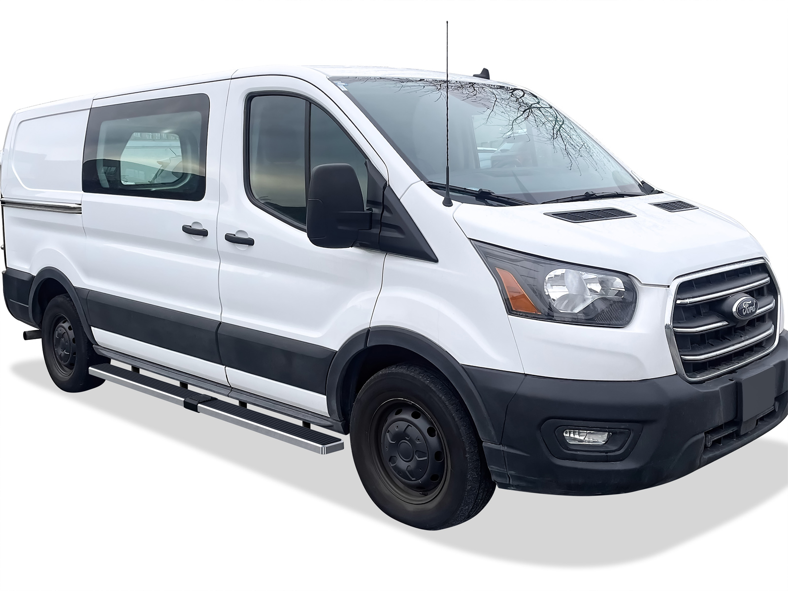 2015-2026 Ford Transit Van (Full Size) Exclude 2022-2026 E-Transit For 3-Door Models Only Both Sides iStep 6 Inch Stainless Steel Van Stainless Steel