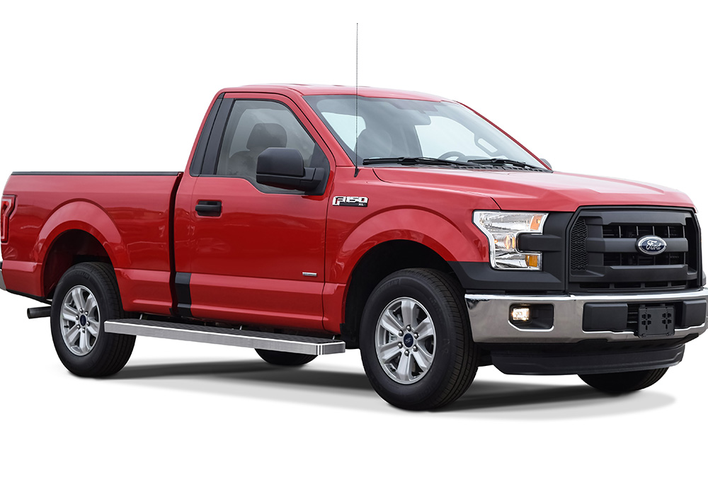 2015-2026 Ford F-150 Regular Cab 6.5ft Bed (Excl. 2022-2026 F150 Lighting EV) 2017-2026 Ford F-250/F-350/F-450/F-550 Super Duty Regular Cab 6.5ft Bed Both Sides iStep W2W 6 Inch Stainless Steel