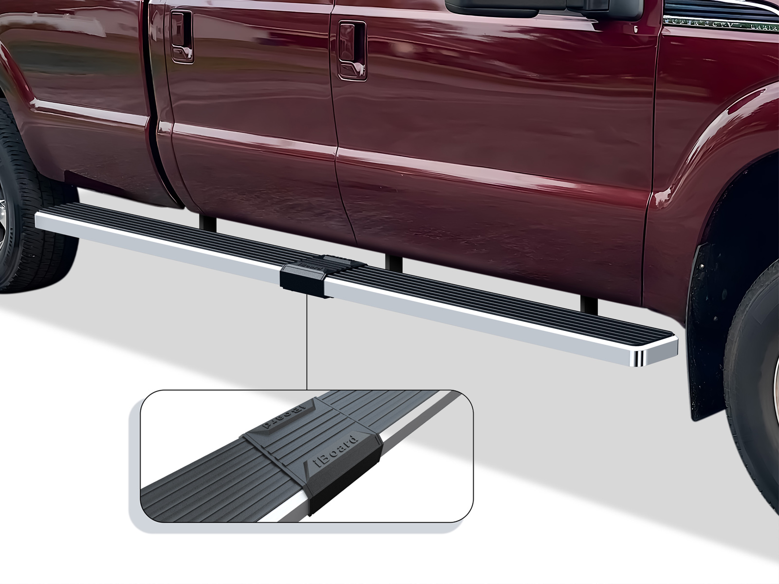 1999-2016 Ford F-250/F-350/F-450/F-550 Super Duty Crew Cab 6.5 ft Bed Both Sides iStep W2W 6 Inch Stainless Steel