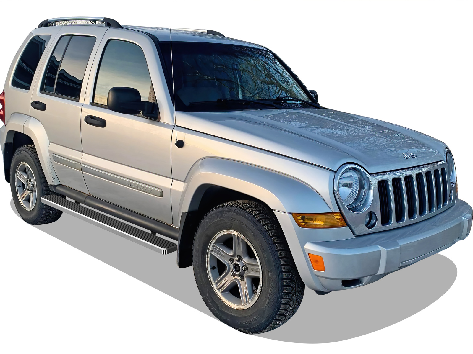 2002-2007 Jeep Liberty (*Without Mudflaps; Factory "Rock Rails" Must Be Removed If Equipped And Cannot Be Reinstalled) Both Sides iStep 6 Inch Stainless Steel