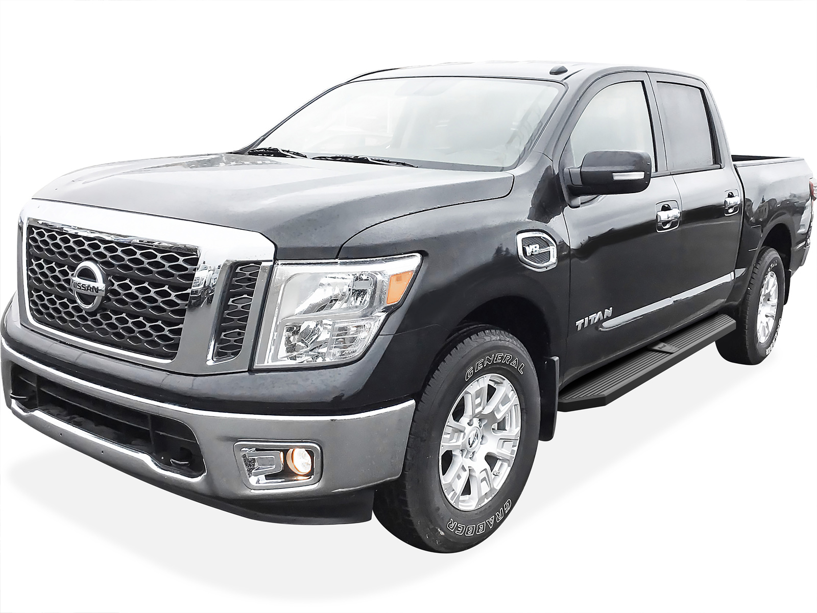 2004-2024 Nissan Titan Crew Cab (Exl. 2016 Models) 2016-2024 Nissan Titan XD Crew Cab Both Sides Running Board-H Series