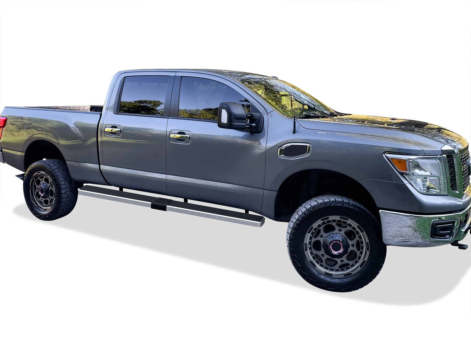 2004-2024 Nissan Titan Crew Cab (Exl. 2016 Models) 2016-2024 Nissan Titan XD Crew Cab 6.5 ft Bed Both Sides iStep W2W 6 Inch Stainless Steel