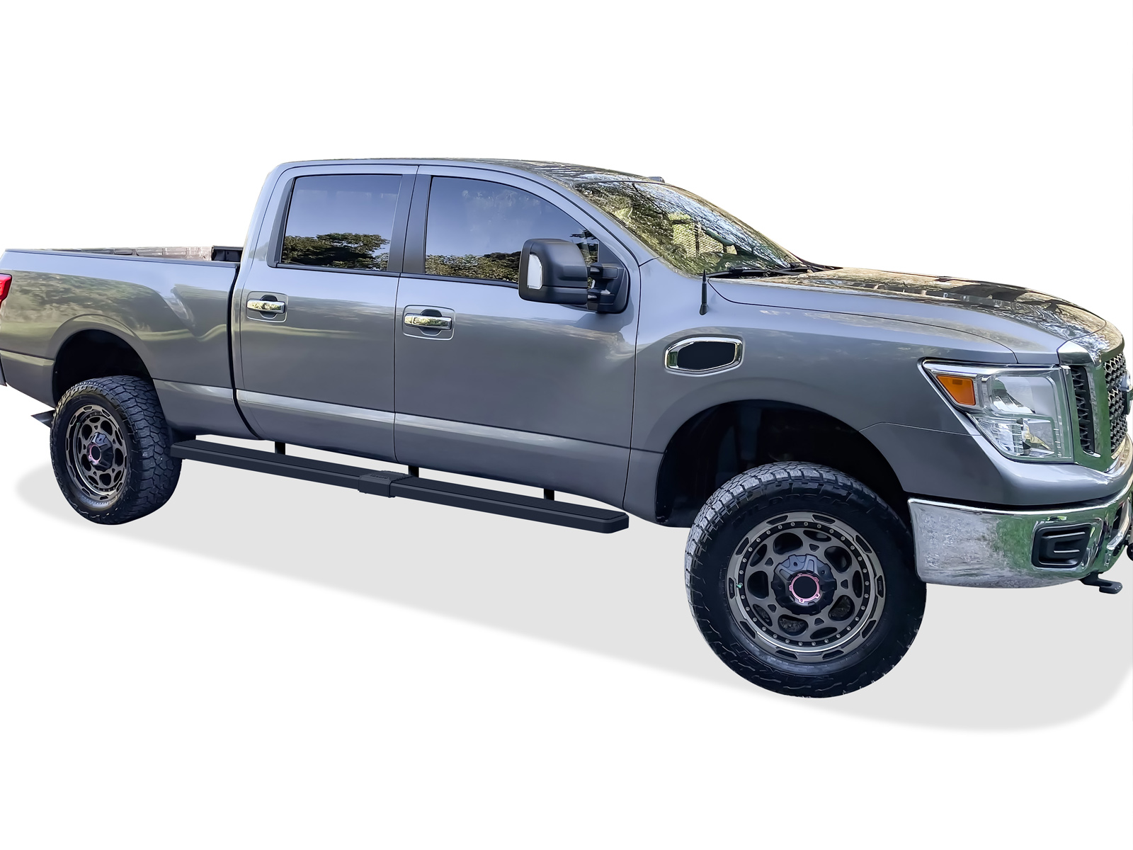 2004-2024 Nissan Titan Crew Cab (Exl. 2016 Models) 2016-2024 Nissan Titan XD Crew Cab 6.5 ft Bed Both Sides iStep W2W 5 Inch Stainless Steel
