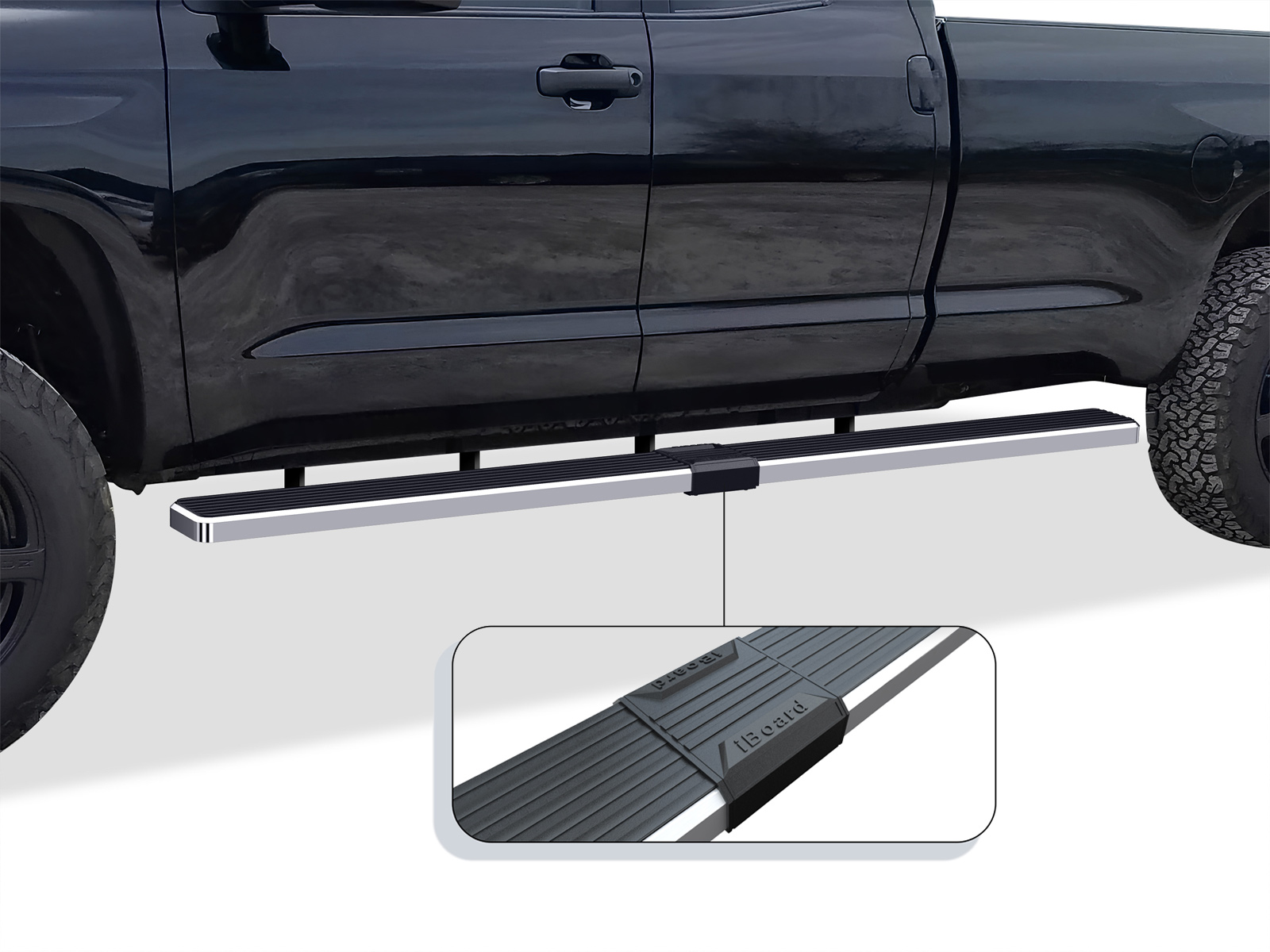 2007-2021 Toyota Tundra Double Cab 6.5 ft Bed Both Sides iStep W2W 5 Inch Stainless Steel