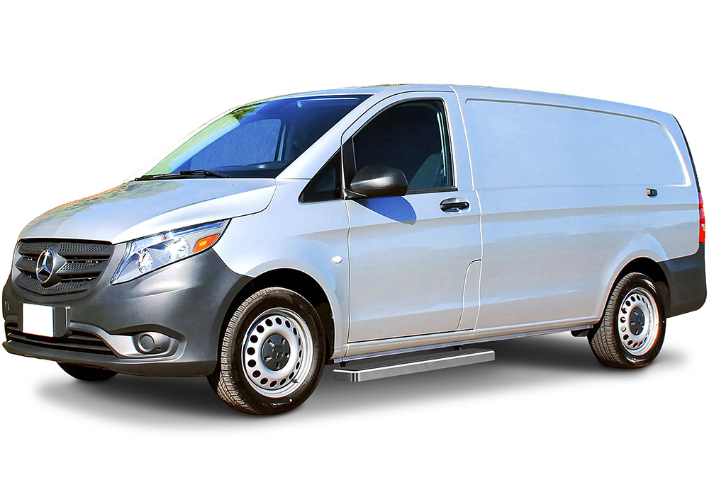2016-2023 Mercedes-Benz Metris Cargo Van For 3-Door Models Only Both Sides iStep 5 Inch Stainless Steel Van Stainless Steel