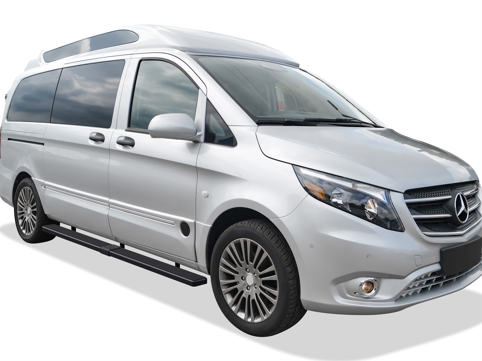 2016-2023 Mercedes-Benz Metris Cargo Van For 3-Door Models Only Both Sides iStep 5 Inch Stainless Steel Van Stainless Steel