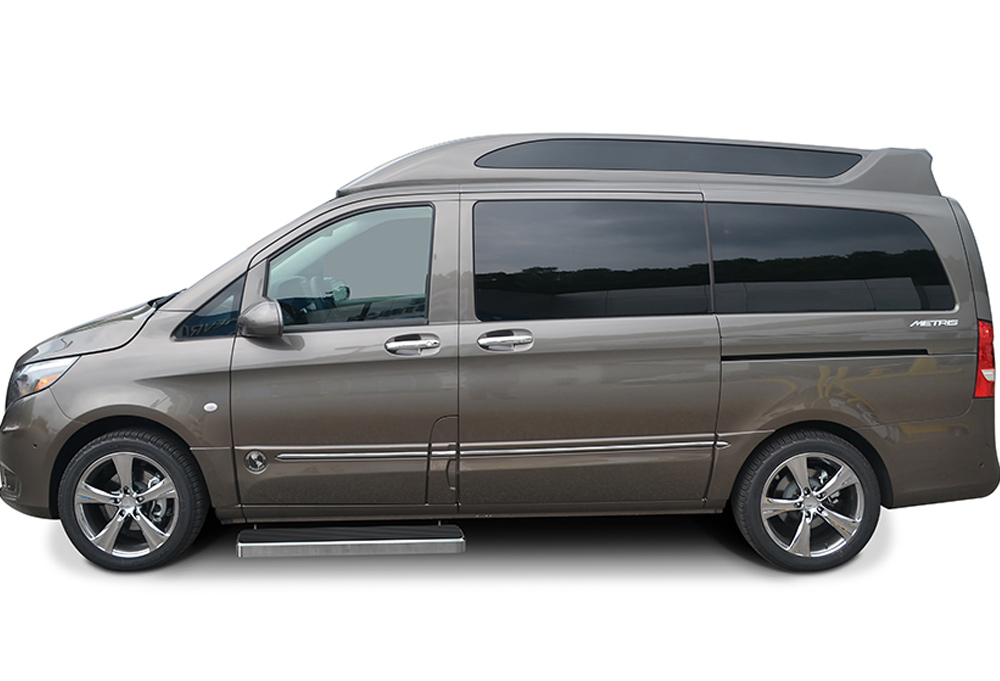 2016-2023 Mercedes-Benz Metris Cargo Van For 3-Door Models Only Both Sides iStep 6 Inch Stainless Steel Van Stainless Steel