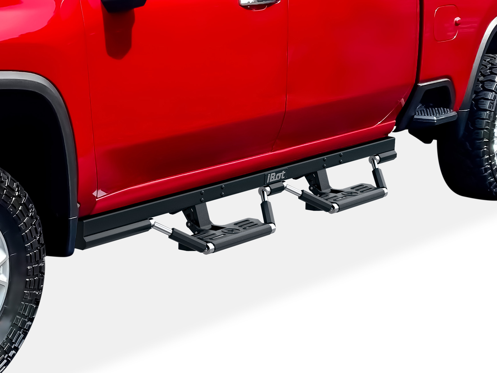 2019-2021 Chevy Silverado/GMC Sierra 1500 Crew Cab (Incl. Diesel Models with DEF Tanks and 2022 Silverado 1500 LTD)2020-2023 Chevy Silverado/GMC Sierra 2500/3500 Crew Cab (Incl. Diesel Models with DEF Tanks) Both Sides Power Step-AB Series